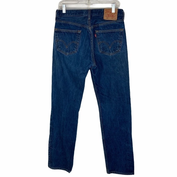 Levi’s Dark Wash 501 Straight Leg Men’s Jeans - Picture 2 of 13